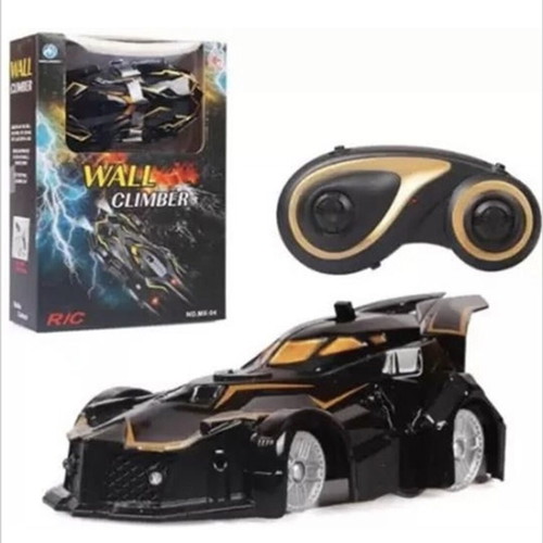 Wall Climber MX-04 remote control stunt car new, black with gold details