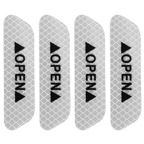 Reflective Open Stickers for Car Pack of 4 White