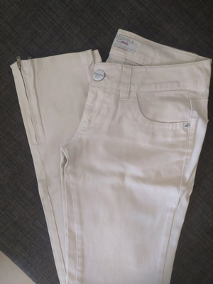 Bershka women's pants size 34 like new, white with gold glitter effect