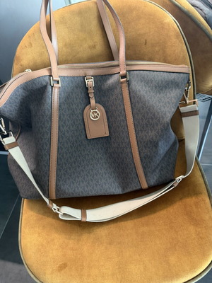 Michael Kors MK Signature Large Tote Travel Bag, brown