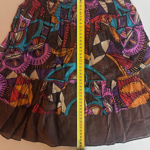 Carabatti Y2K skirt with multicolored geometric pattern, size S, new