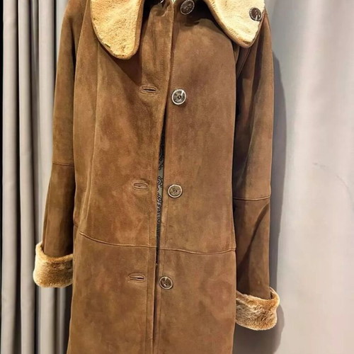 Vintage Genuine Brown Sheepskin Women's Coat Raverdo like new, XL