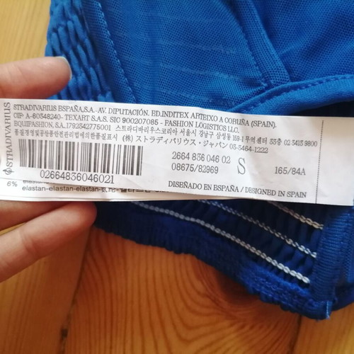 Stradivarius women's blue bustier crop top with underwire, size S