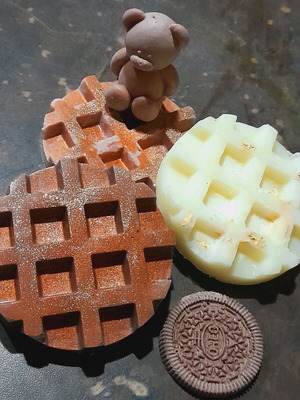Wax melt from plant-based soy new, large waffle with kurabie and melomakarono scent