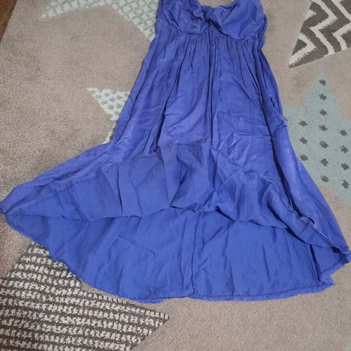 Strapless summer dress like new, intense blue and purple, sizes S M