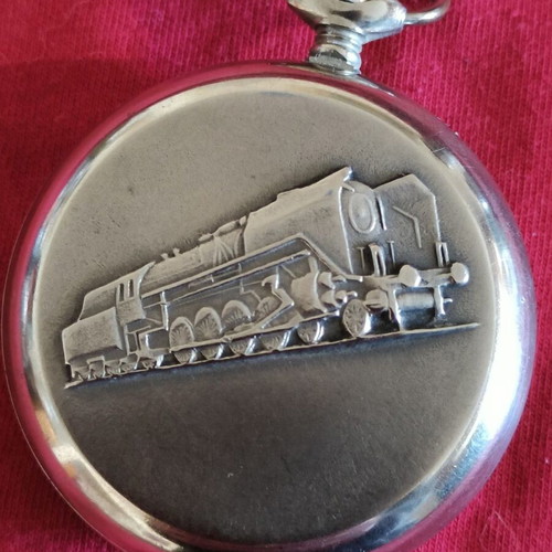 Molnija pocket watch used, Soviet mechanical silver