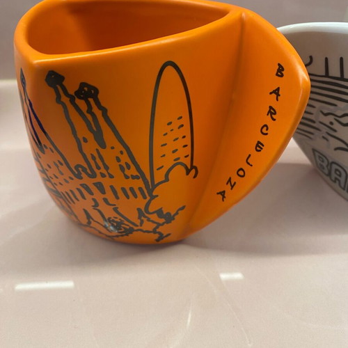 Souvenir Barcelona mug set inspired by Antoni Gaudí architecture