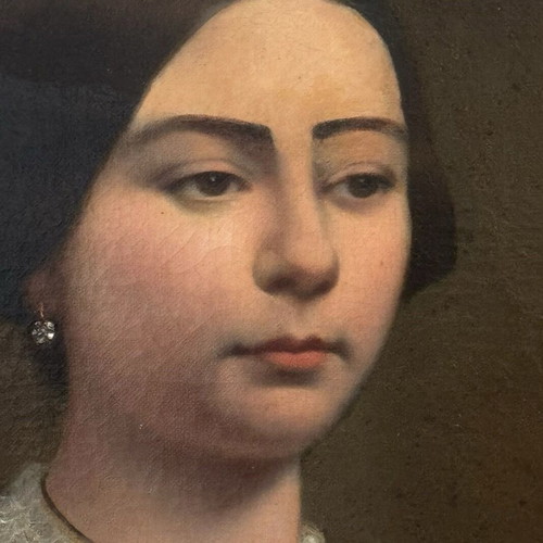 Portrait Painting of a Woman Oil on Canvas Like New
