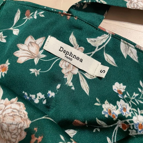 Jumpsuit floral green satin like new by Daphnea Paris