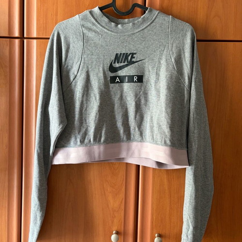 Nike cropped long-sleeve shirt XL like new, gray pink