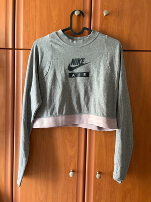 Nike cropped long-sleeve shirt XL like new, gray pink