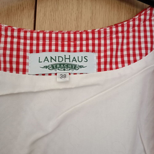 Austrian style dress like new, size M, red cotton