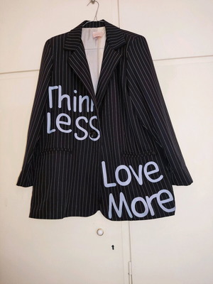 Women's blazer striped like new, size M, black