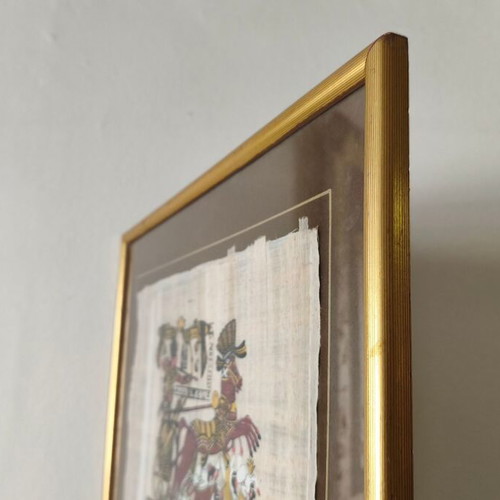 Set of 3 Large Egyptian Papyrus Frames like new, vintage ethnic decor