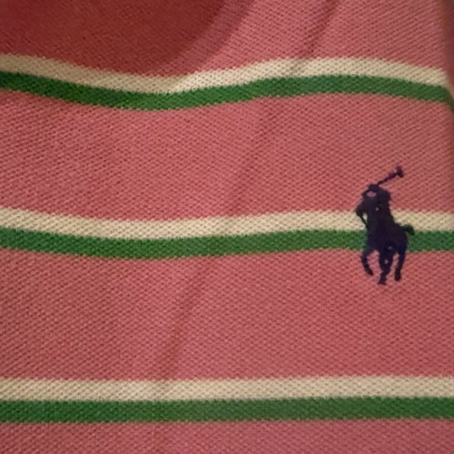 Ralph Lauren Polo XXL used, pink with green and white stripes