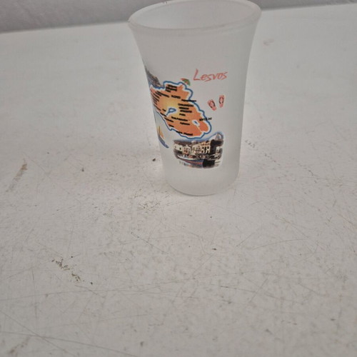 Shot glass with sandblasting Lesvos new