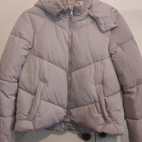 Girls' winter jacket with hood like new, purple, size S, 12 years