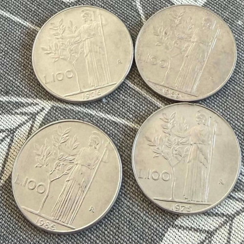 Set of 8 Italian vintage pre-Euro lira coins