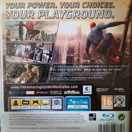 The Amazing Spider-Man PS3 game like new with manual