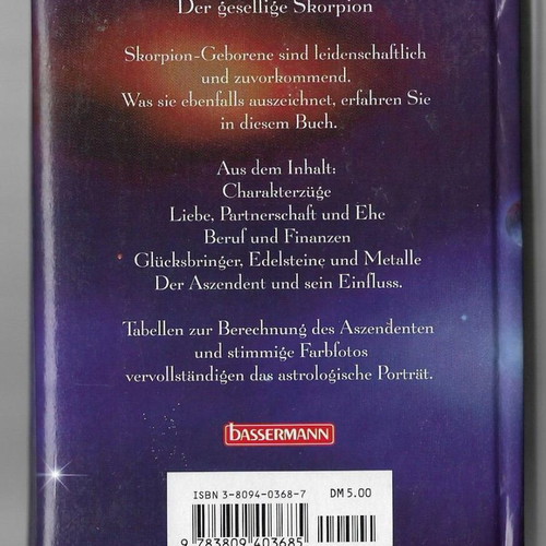 Skorpion by Georg Haddenbach hardcover book like new, German