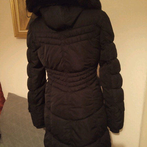 Black jacket with hood used, size S