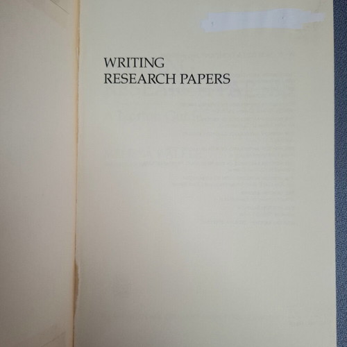 Writing Research Papers: A Norton Guide book like new