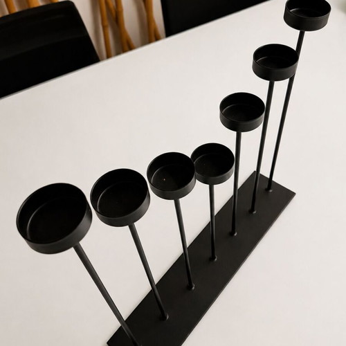 Candelabrum 7-Seat black matte metal like new