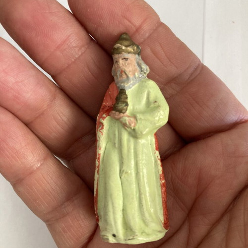 Vintage Gesso Nativity Wise Man Figurine Melchior 1940s