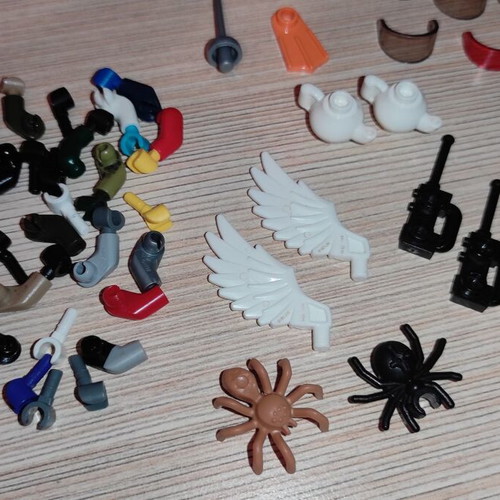 Lego parts and accessories used for custom and completion
