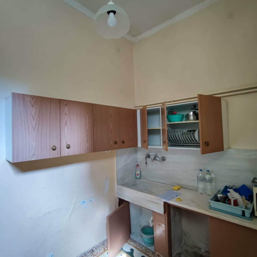Kitchen cabinets used, two rows made of novopan