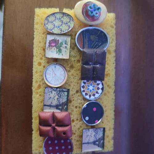 Handmade rings from resin and clay new