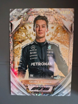 Topps Chrome F1 George Russell Diamond 75th Anniversary Gold Card