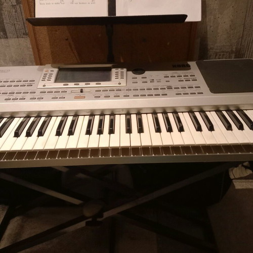 Kord PA 80 keyboard used with Ultimate Support case and Proel stand