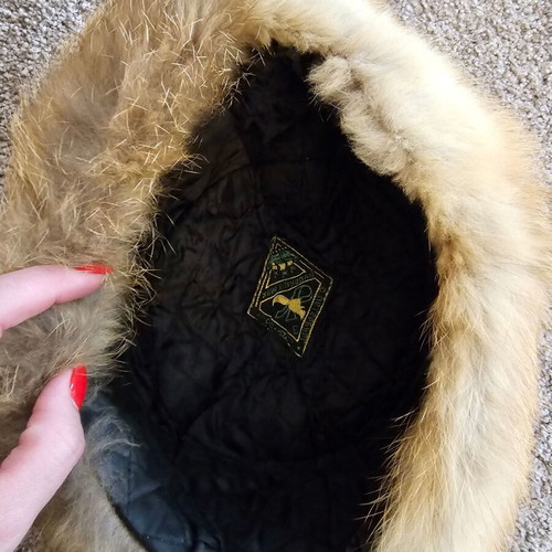 Fur hat used, brown, bought from Kastoria