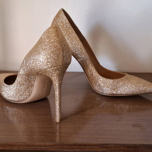 Gianvito Rossi heels used, gold, size 38.5