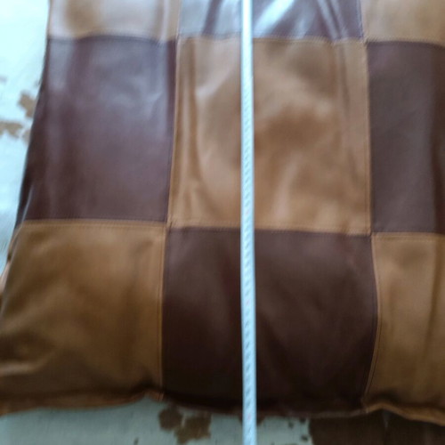 Techno leather brown-chocolate pillows new, stylish for decoration
