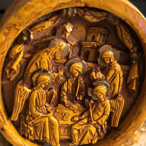 Small embossed image used, theme The Hospitality of Abraham