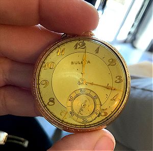 BULOVA Art Deco Gold Filled Pocket Watch πολύ σπανιο ρολόι τσέπης