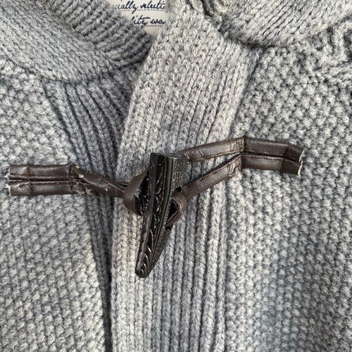 Knitted cardigan with fleece lining like new, gray, size XL