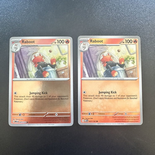 Raboot 027/132 Mega Evolution Pokemon cards, normal and reverse