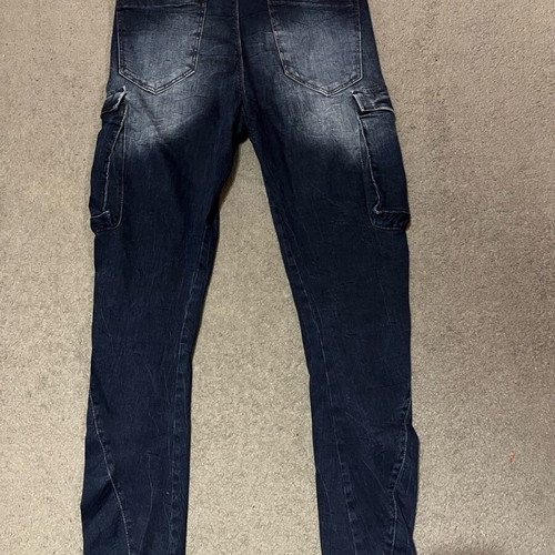 Men's denim jeans with elastic waist like new, size M, blue