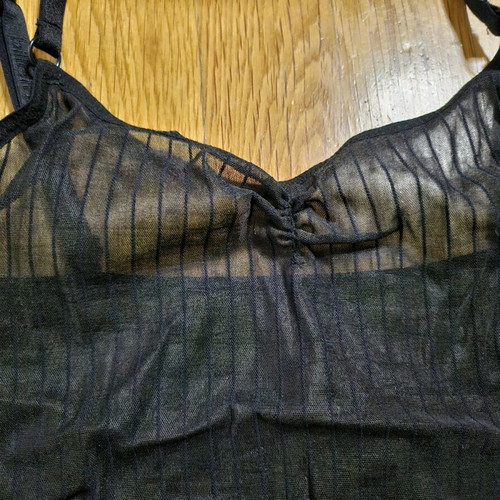 Sexy semi-transparent Billetdoux bodysuit new, black, size medium