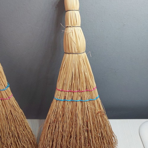Handmade straw brooms new, pack of 2