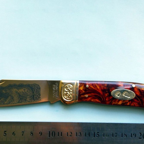 Schrade Limited Edition 2007 Handmade Knife with Bear Engraving Acrylic New