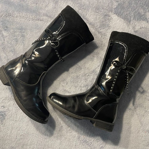 Crocodilino kids leather boots used, size 27, black