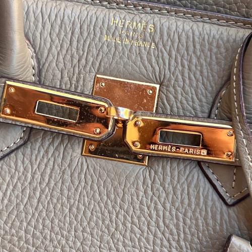 Leather handbag grey like new