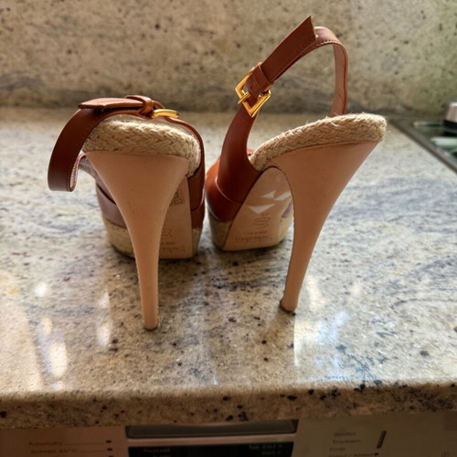 Sebastian high-heeled sandals used, tan, size 40