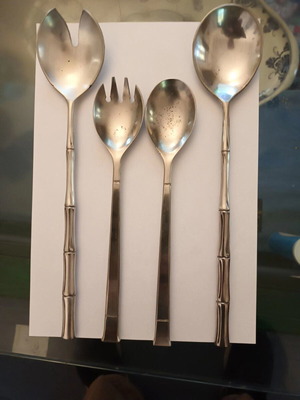 Set of 4 vintage silver-plated cutlery pieces used