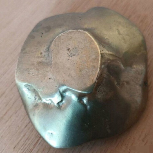 Bronze flower sculpture used, signed, 7x6 cm