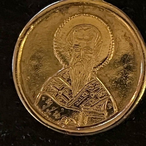 Gold-plated pendant with Saint Nicholas used